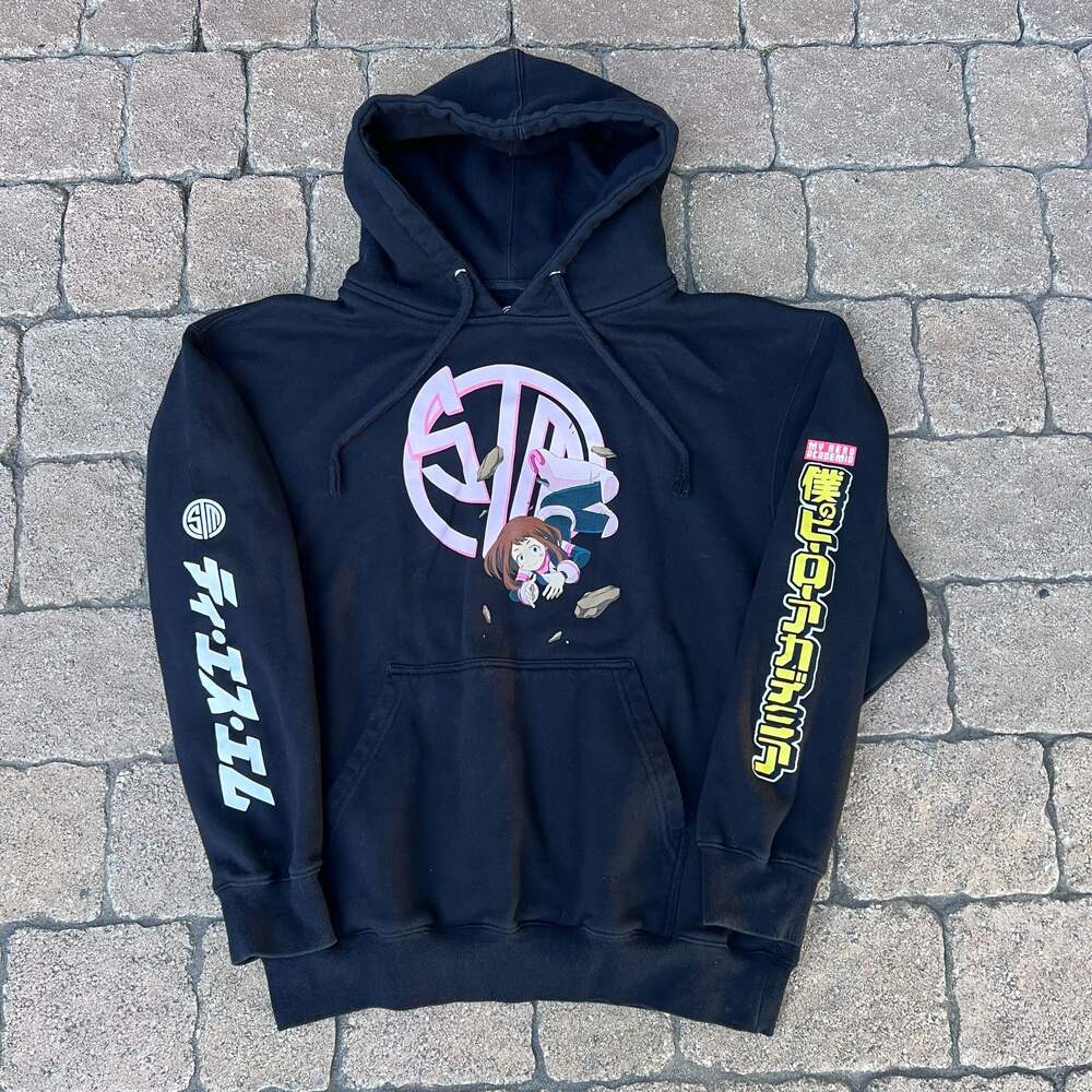 Crunchy Roll TSM x My Hero Academia Ochaco Uraraka Black Pullover Hoodie L